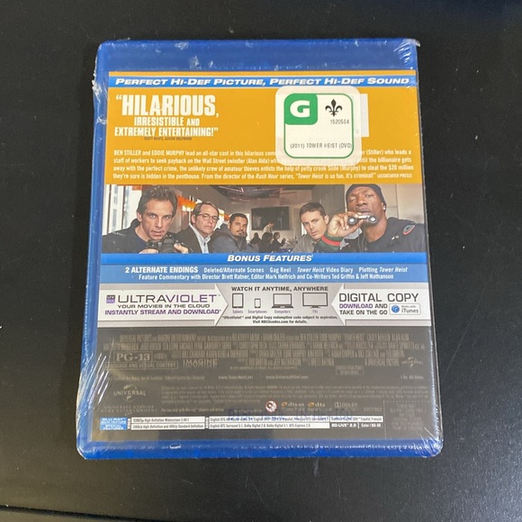 ⭐️4/$36⭐️ Tower Heist [Blu-ray + Digital Copy + UltraViolet] - Picture 2 of 2